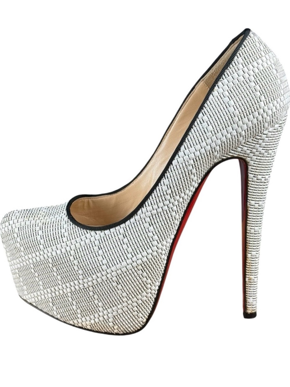 Christian Louboutin Daffodile 160 Panama Damier Pumps – Size 38